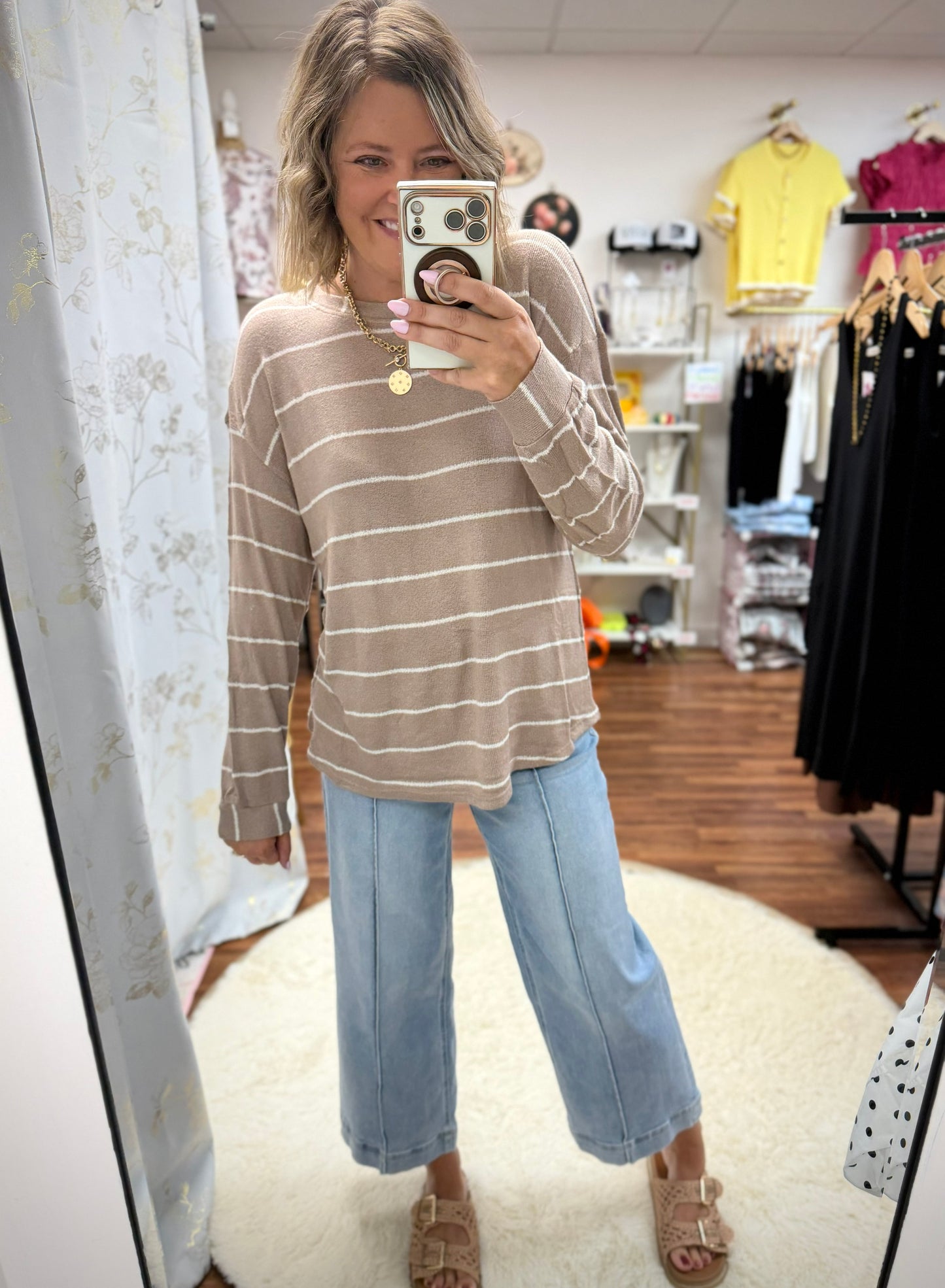Mocha Striped Top