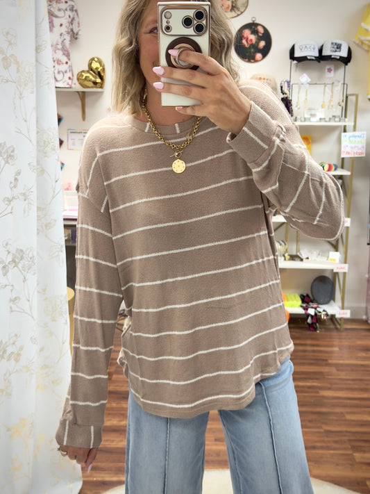 Mocha Striped Top