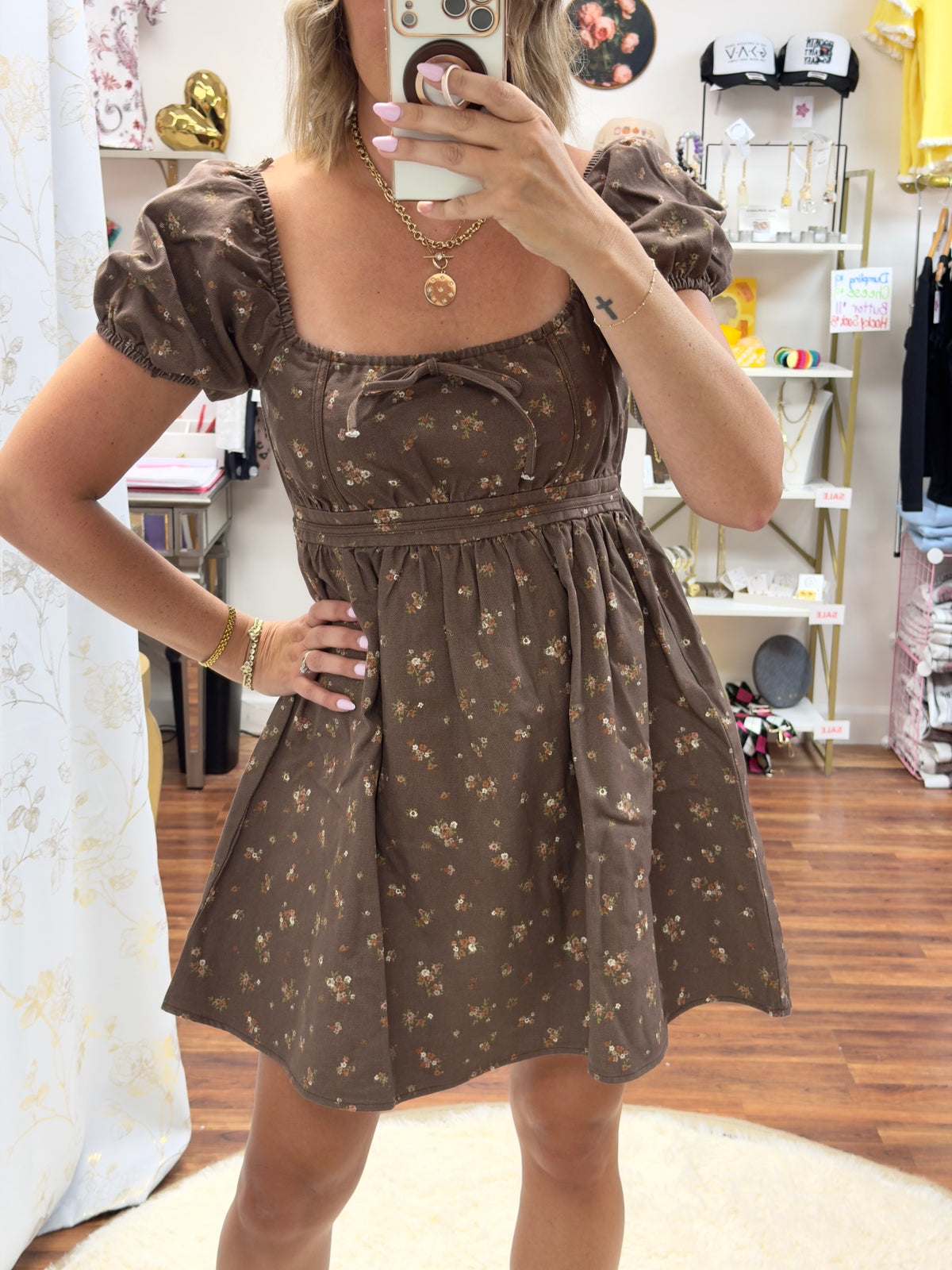 Brown Babydoll Dress