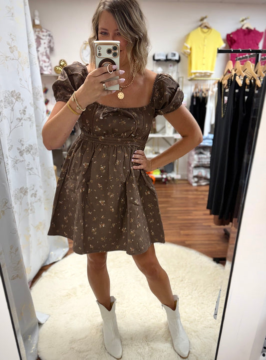 Brown Babydoll Dress