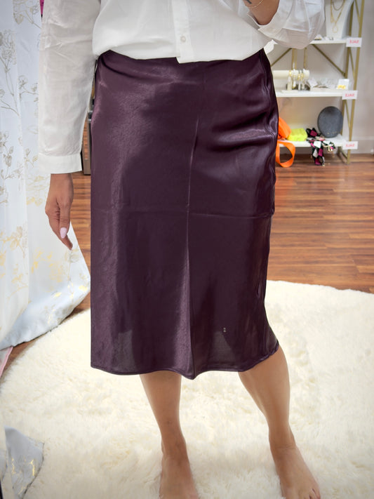 Eggplant Midi Skirt