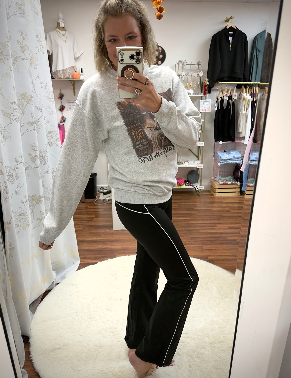 Black White Piping Leggings