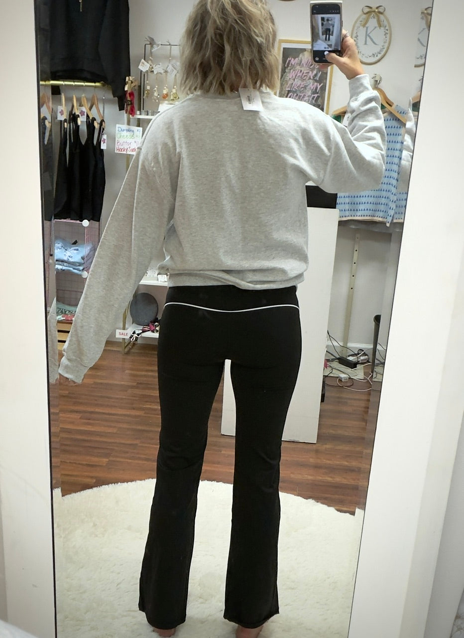 Black White Piping Leggings