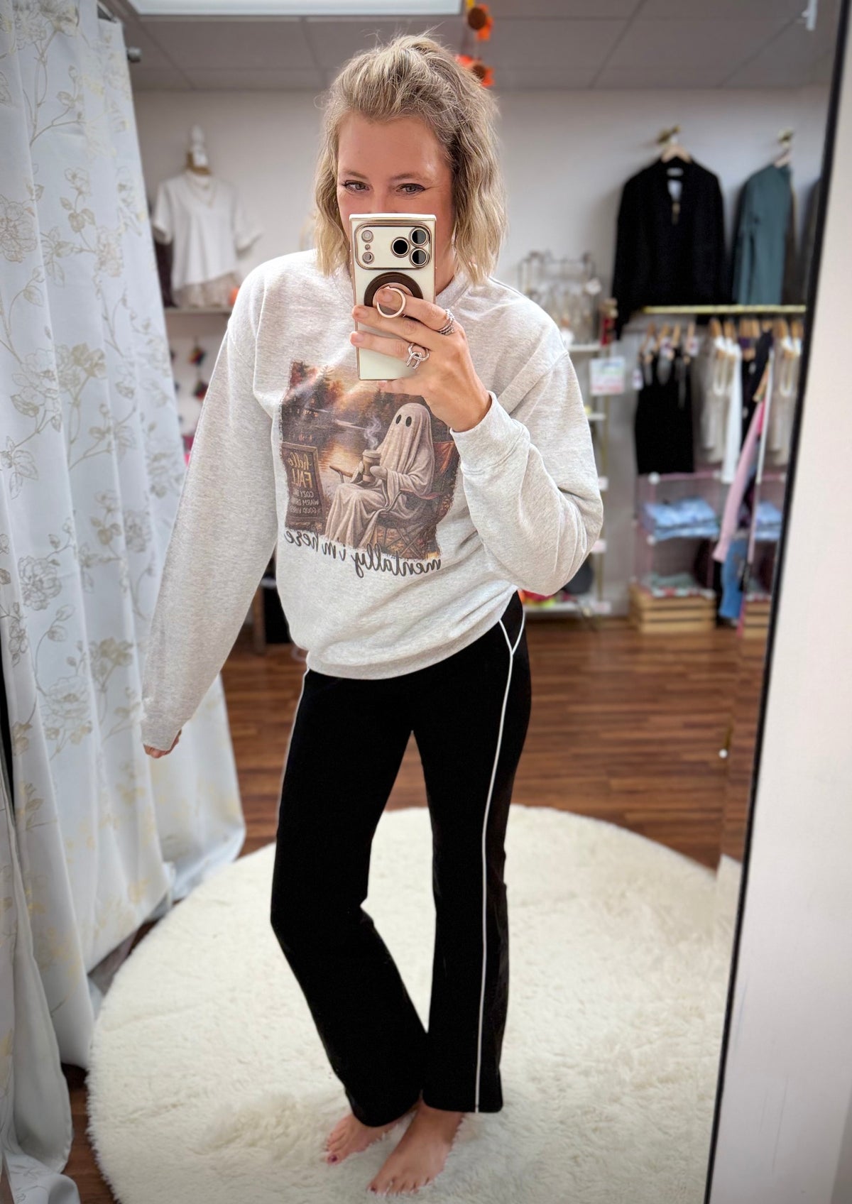 Black White Piping Leggings