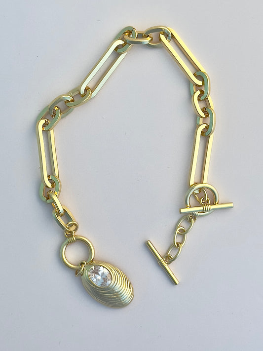 Diamond Shell Gold Bracelet