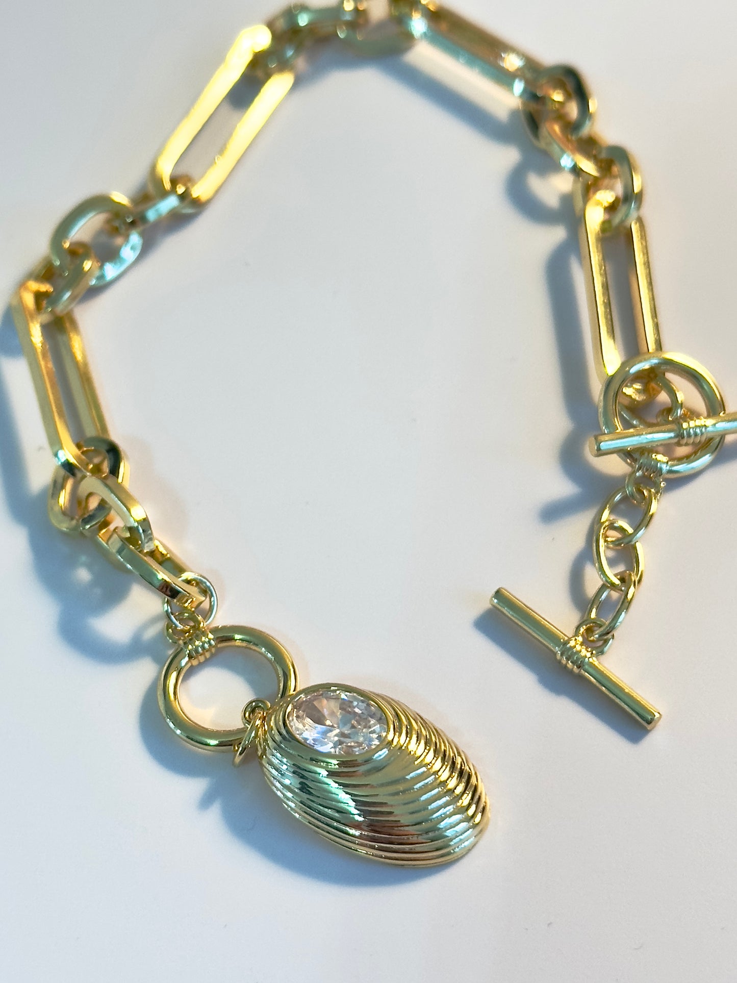 Diamond Shell Gold Bracelet