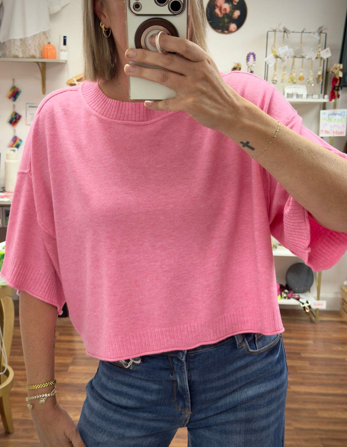 Pink Boxy Sweater