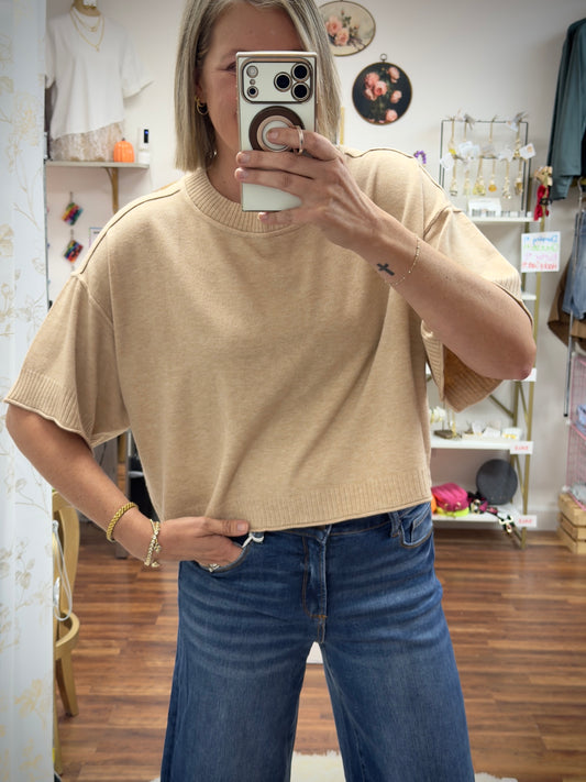 Beige Boxy Sweater