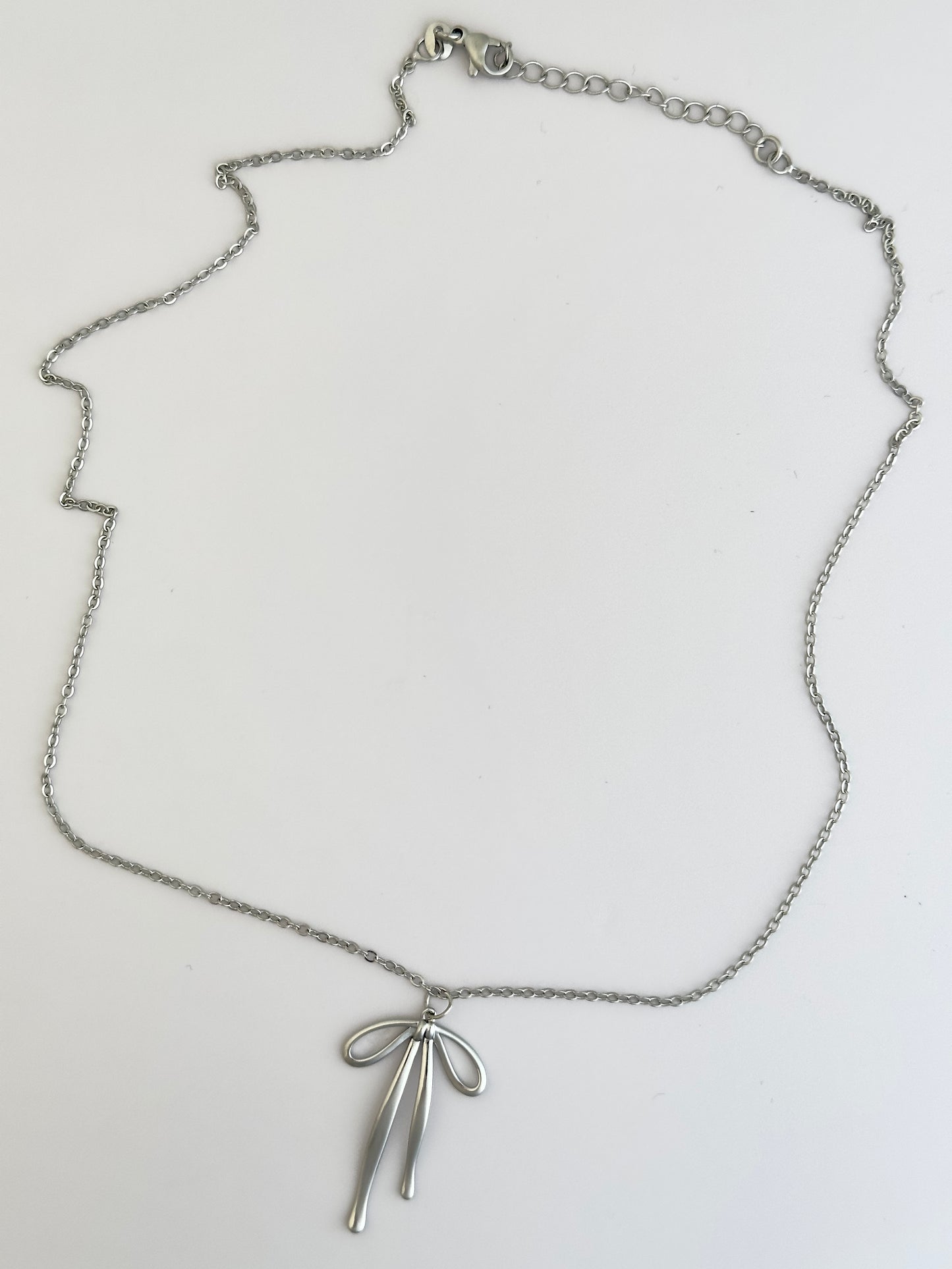 Silver Bow Necklace