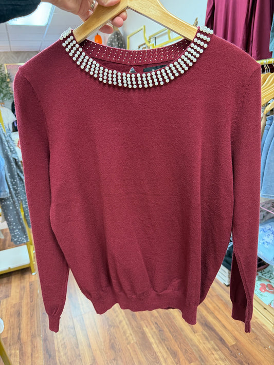 Pearl Burgundy Sweater