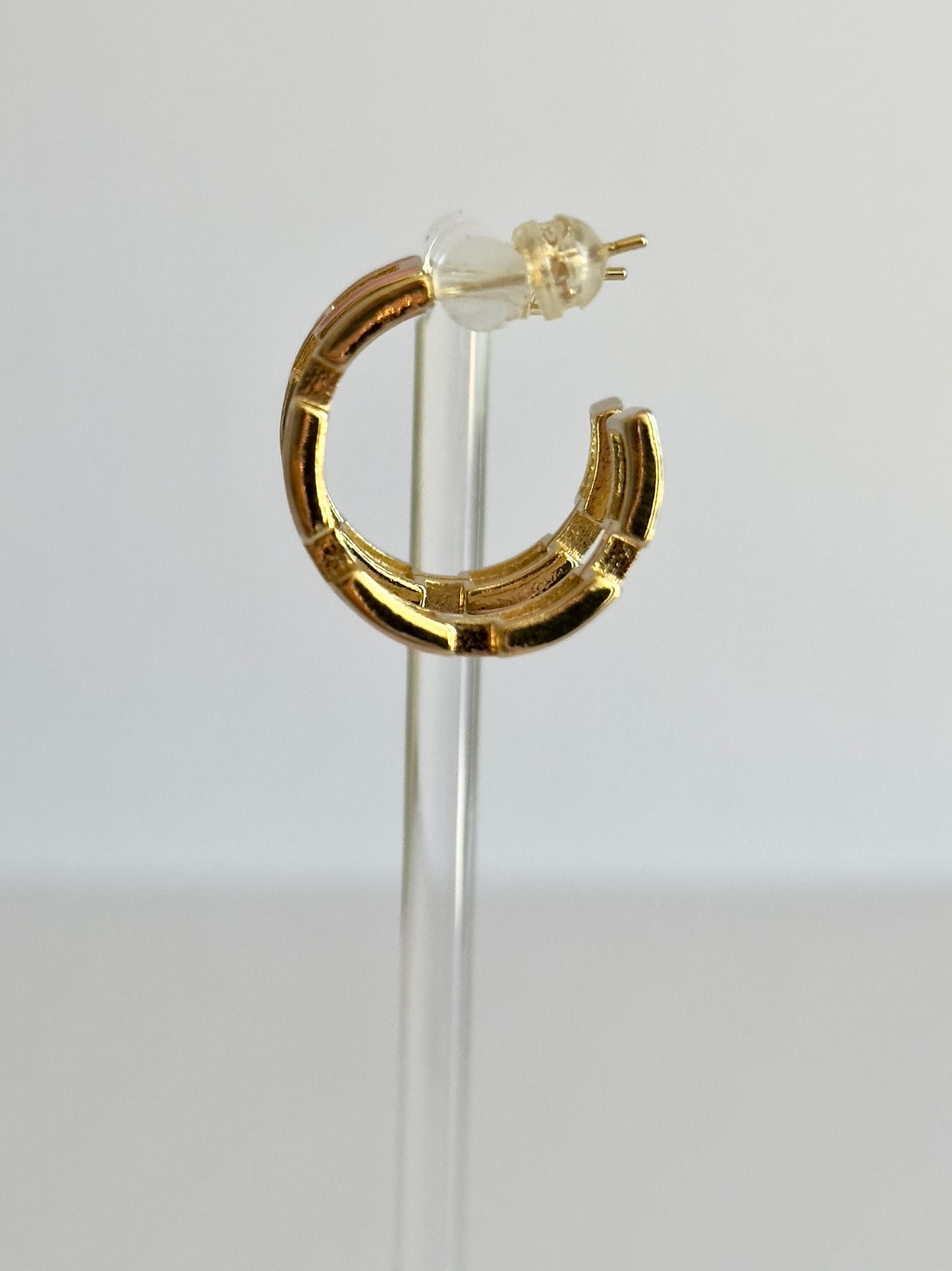 Pink and Gold Acrylic Hoops