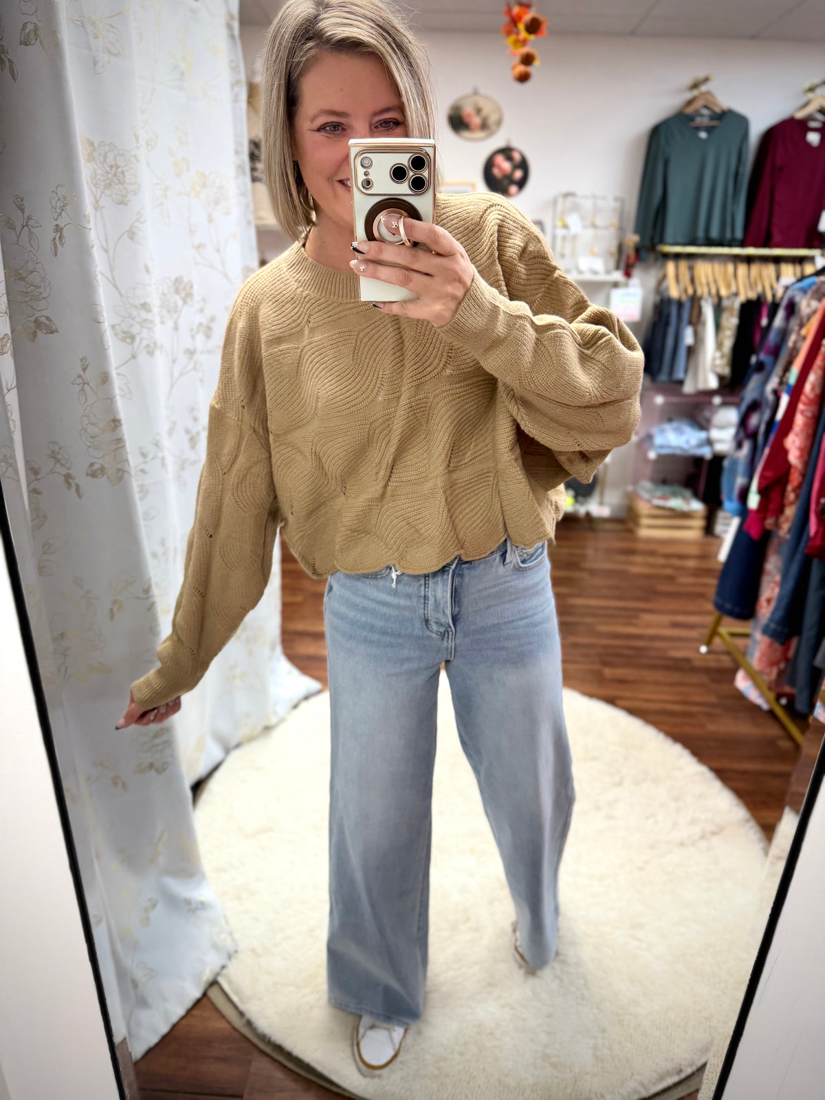 Scallop Loose Fit Sweater