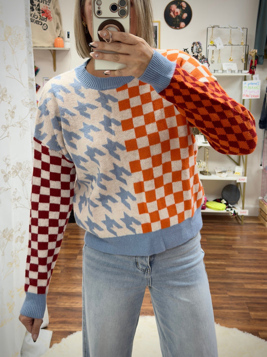 Multicolor Patterned Sweater