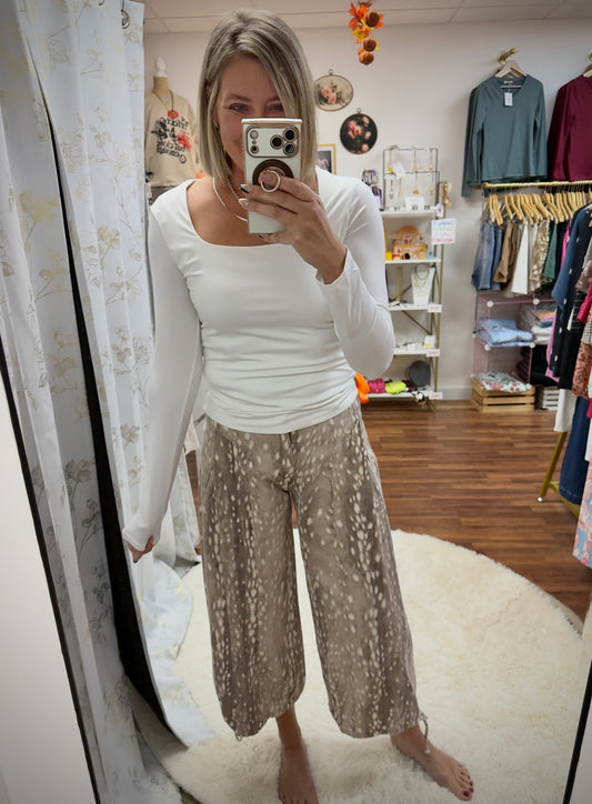White Square Neck Top