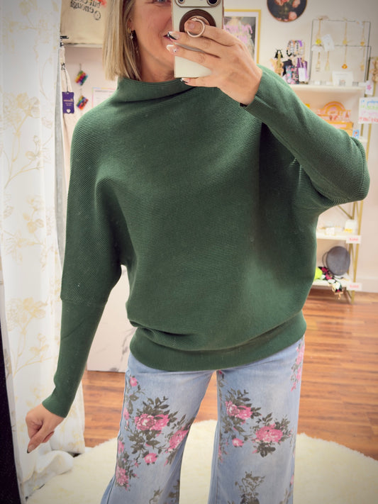 Dolman Mock Neck Sweater
