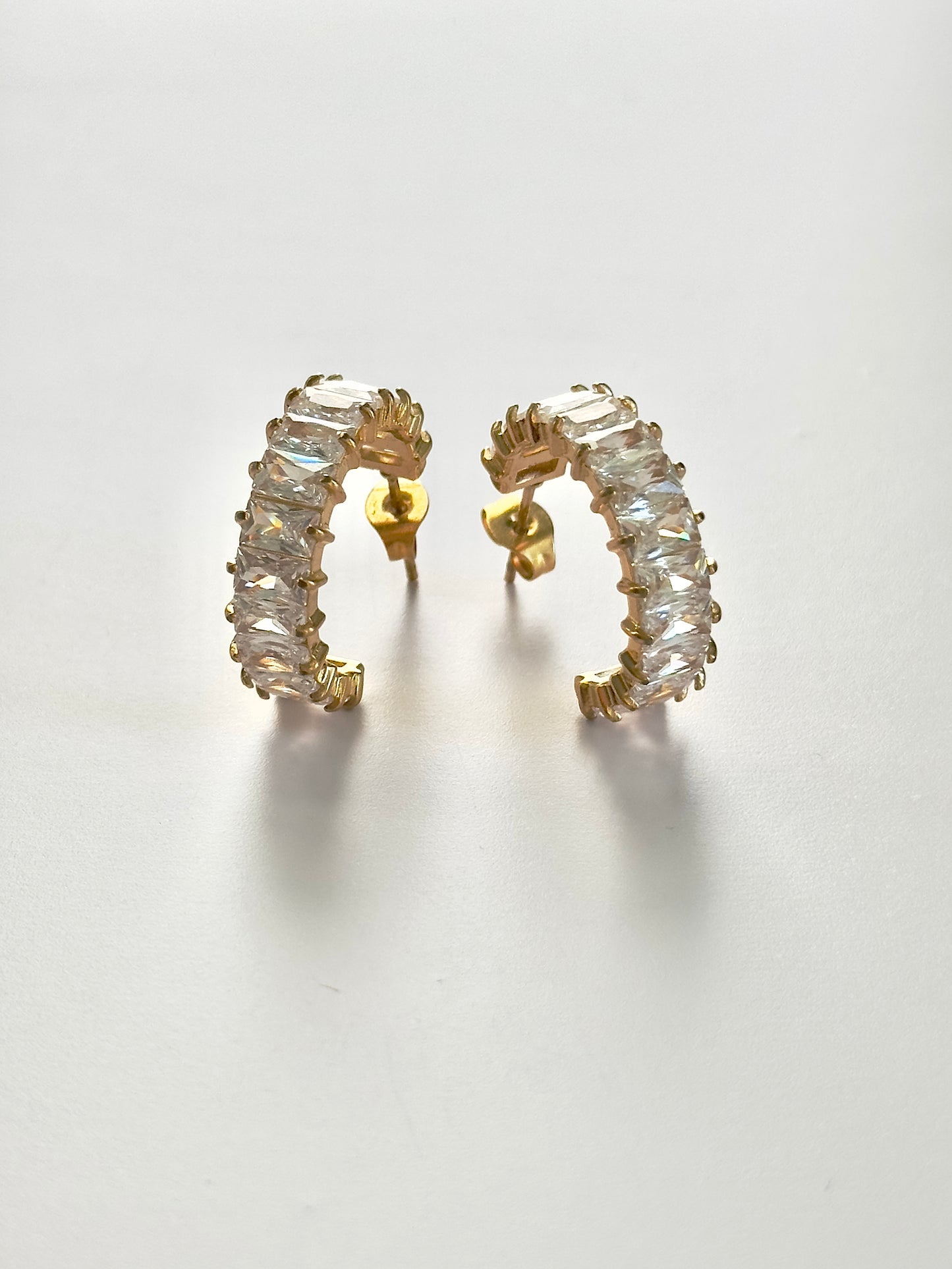 Gold Crystal Shimmer Hoops