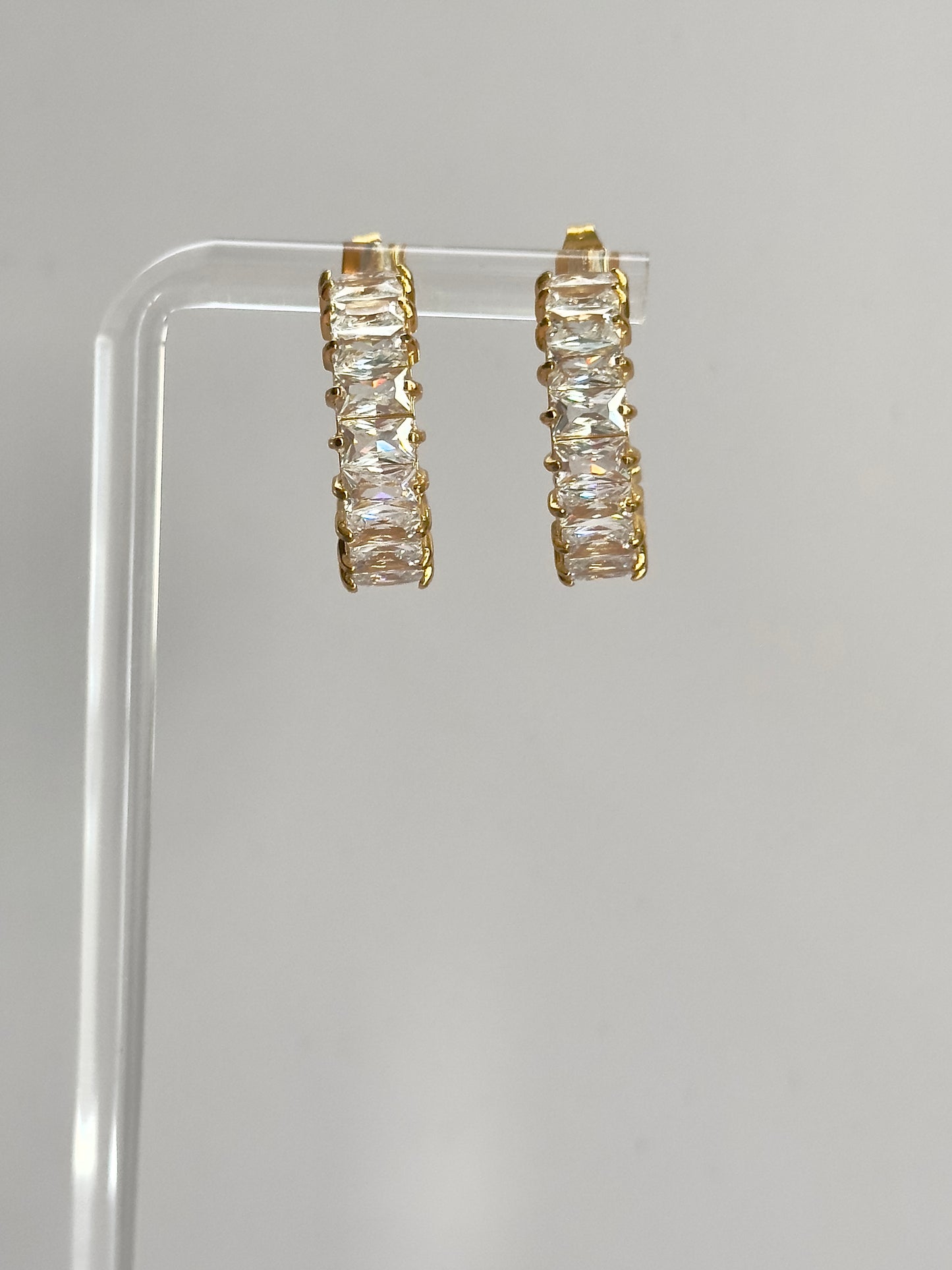 Gold Crystal Shimmer Hoops