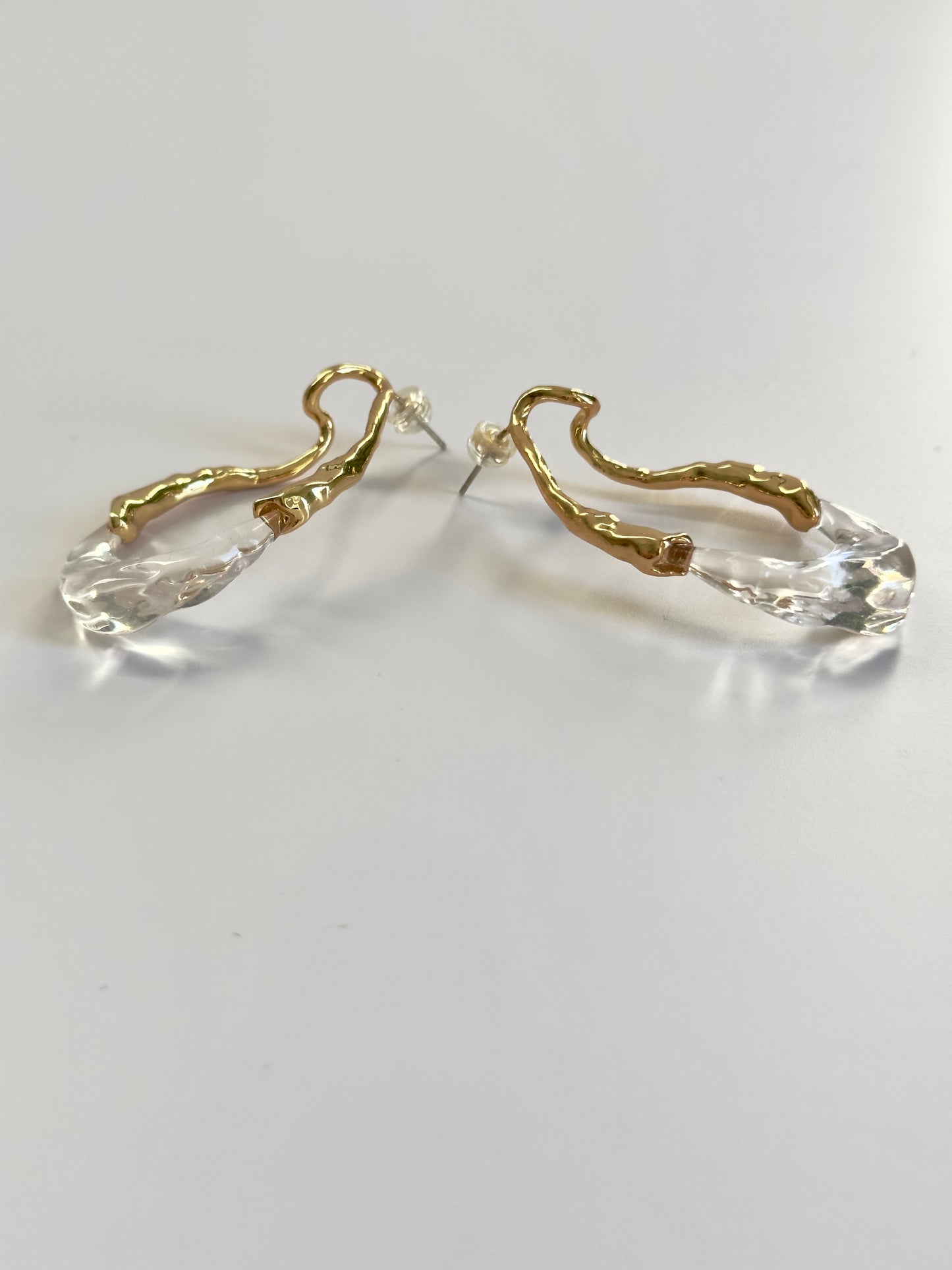 Gold Ice Hoop Earrings