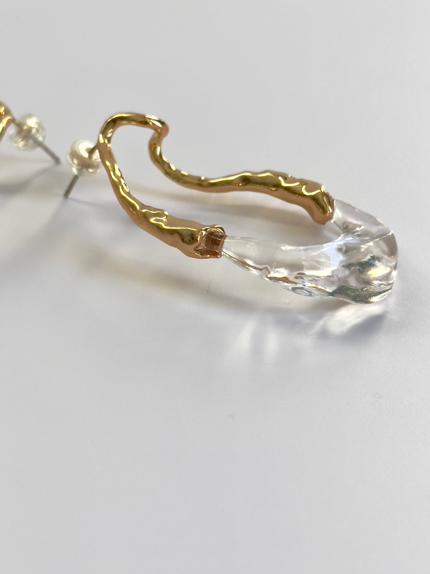 Gold Ice Hoop Earrings