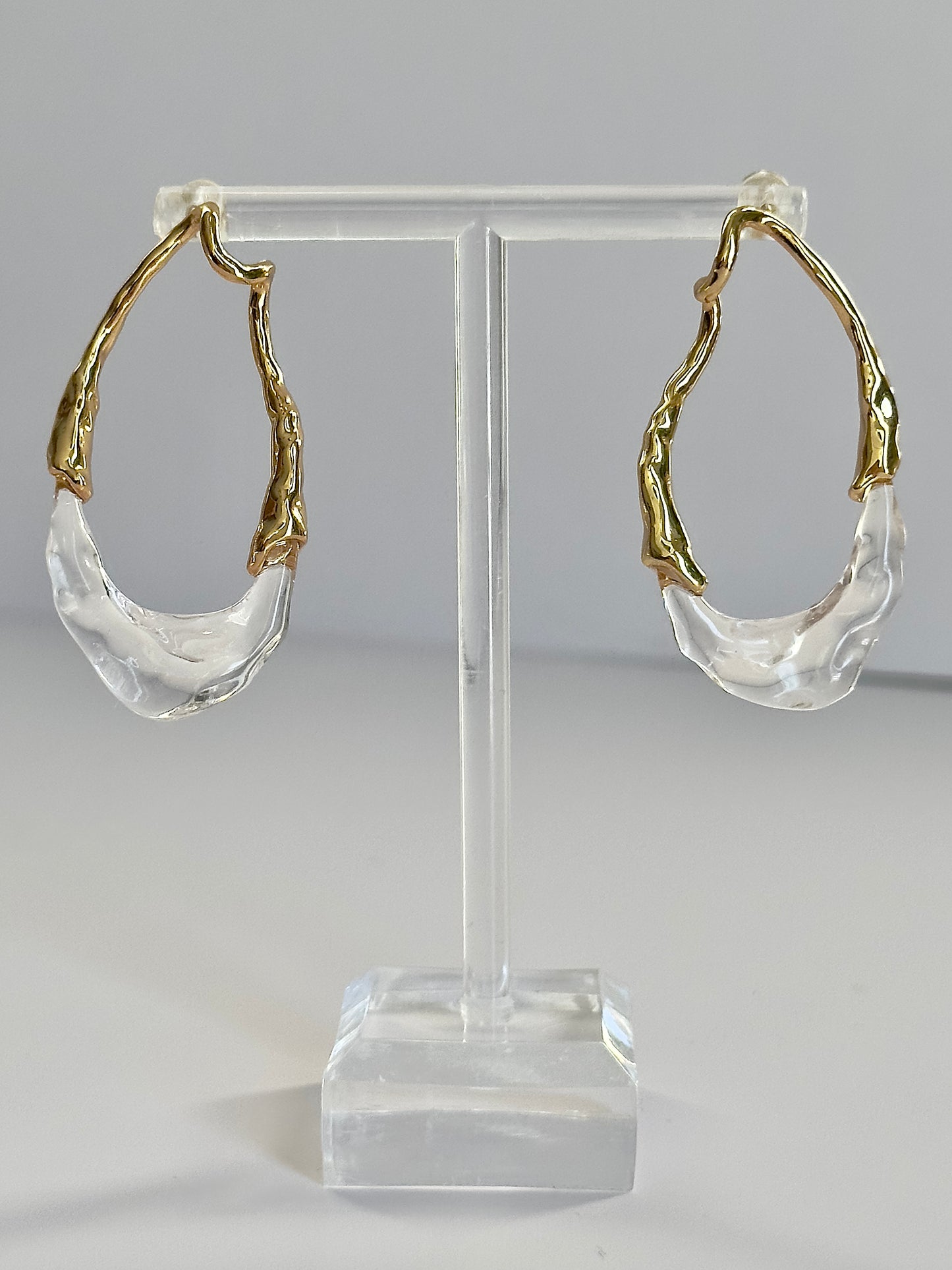 Gold Ice Hoop Earrings