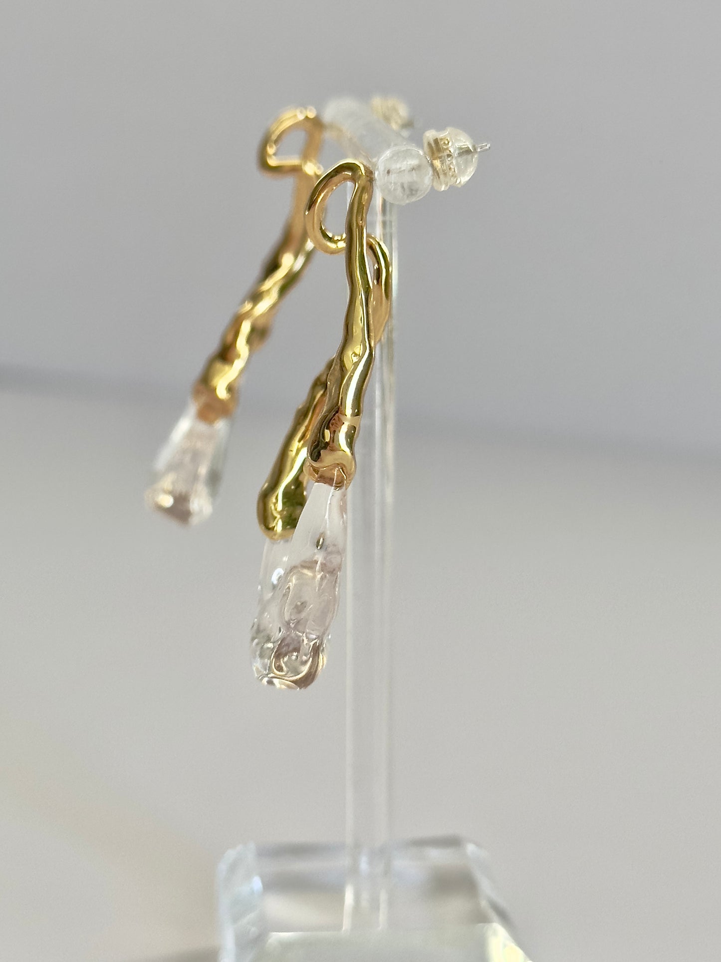 Gold Ice Hoop Earrings