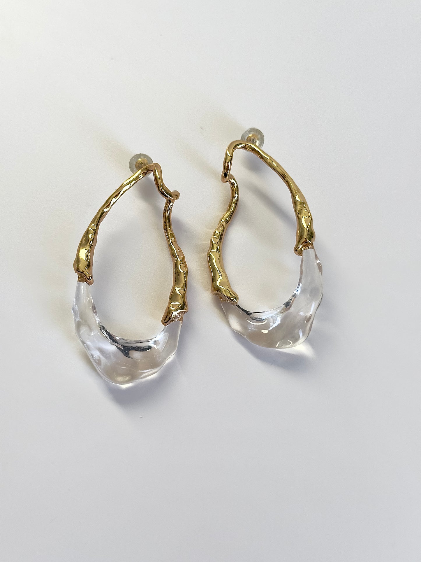 Gold Ice Hoop Earrings