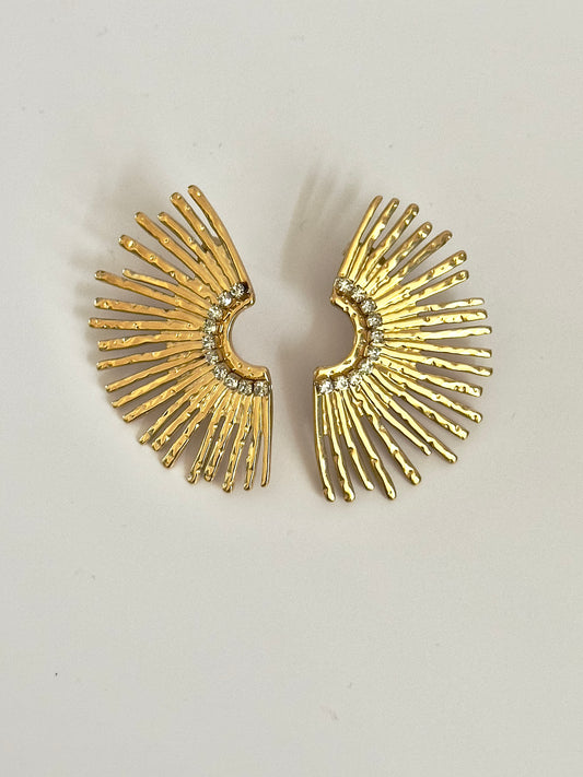Fanning in Gold Earrings
