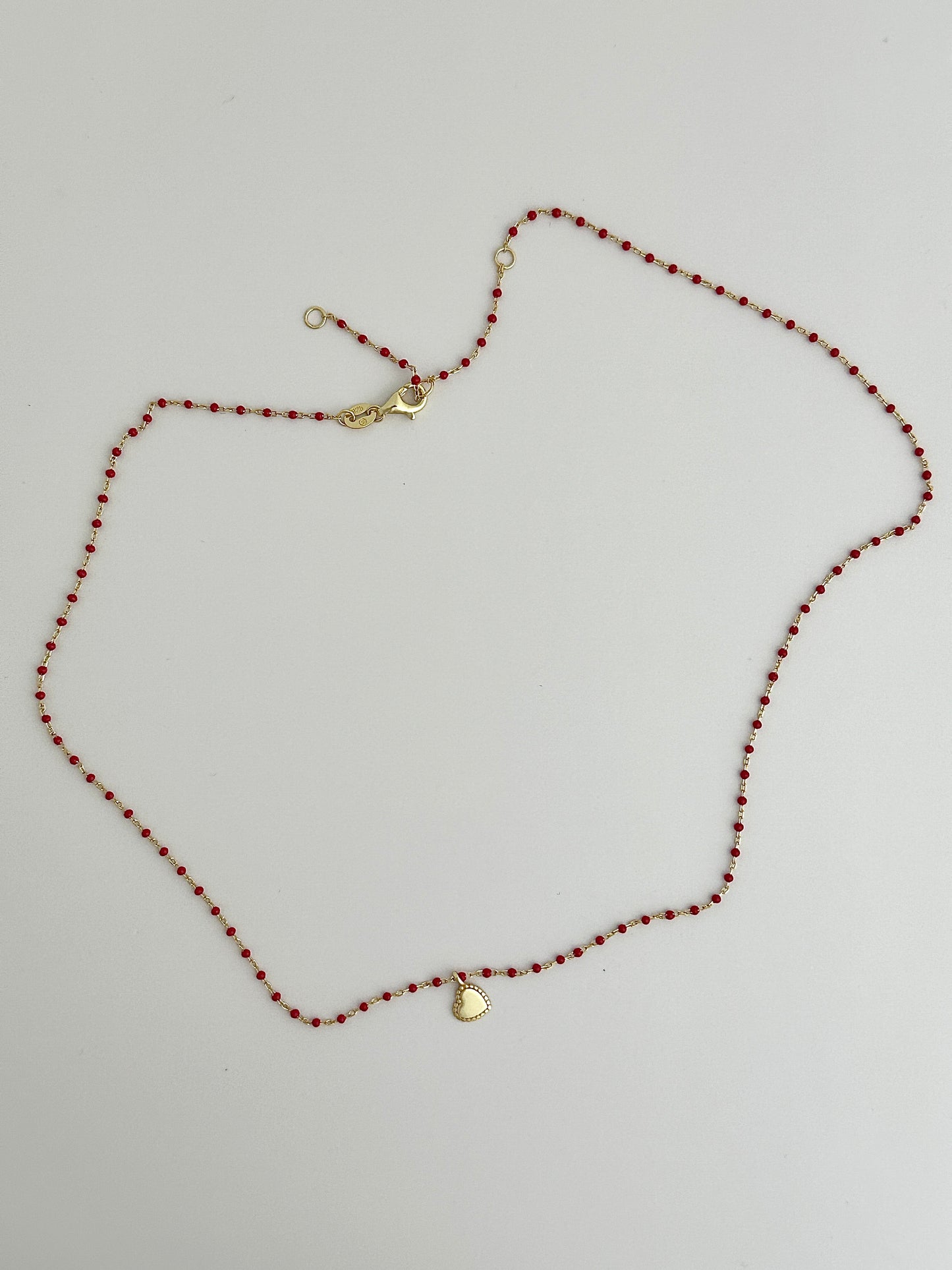 Delicate Red Beaded Necklace