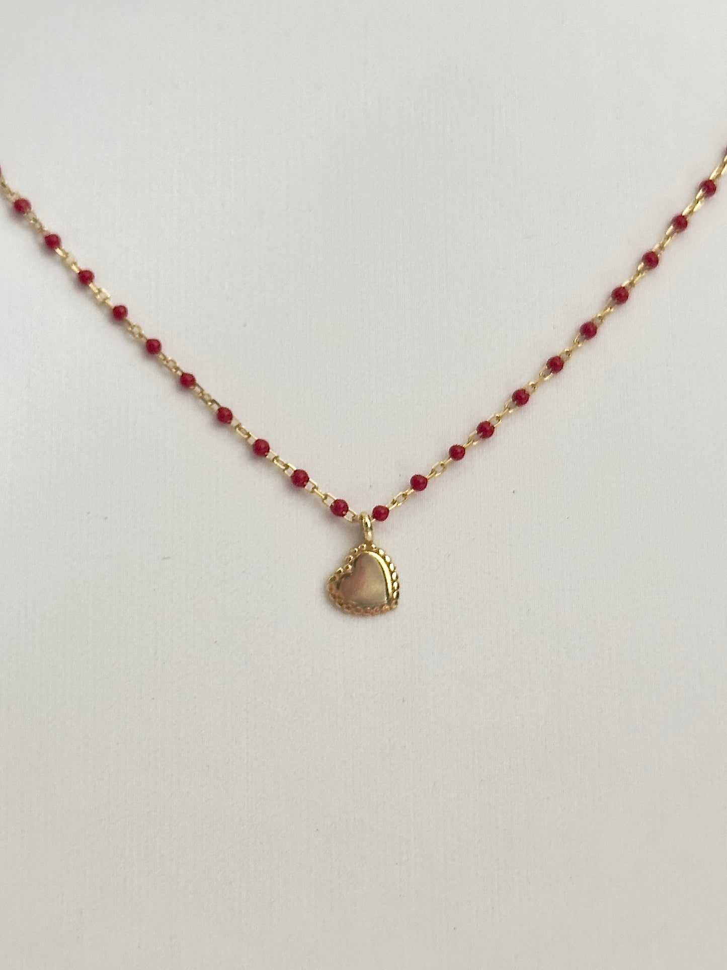 Delicate Red Beaded Necklace