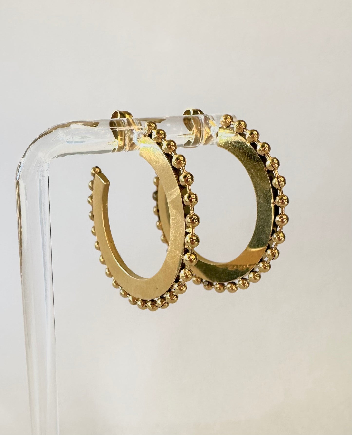Studded Flat Hoops