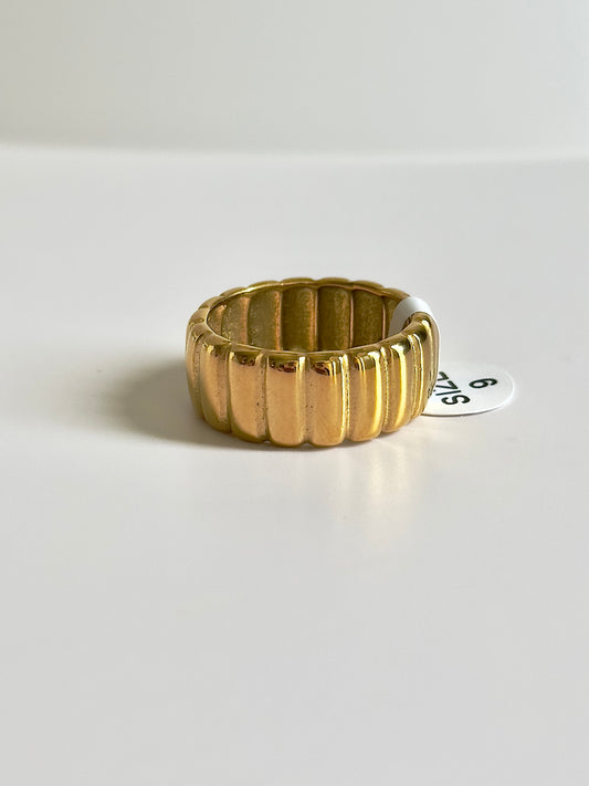 Ridged Gold Ring