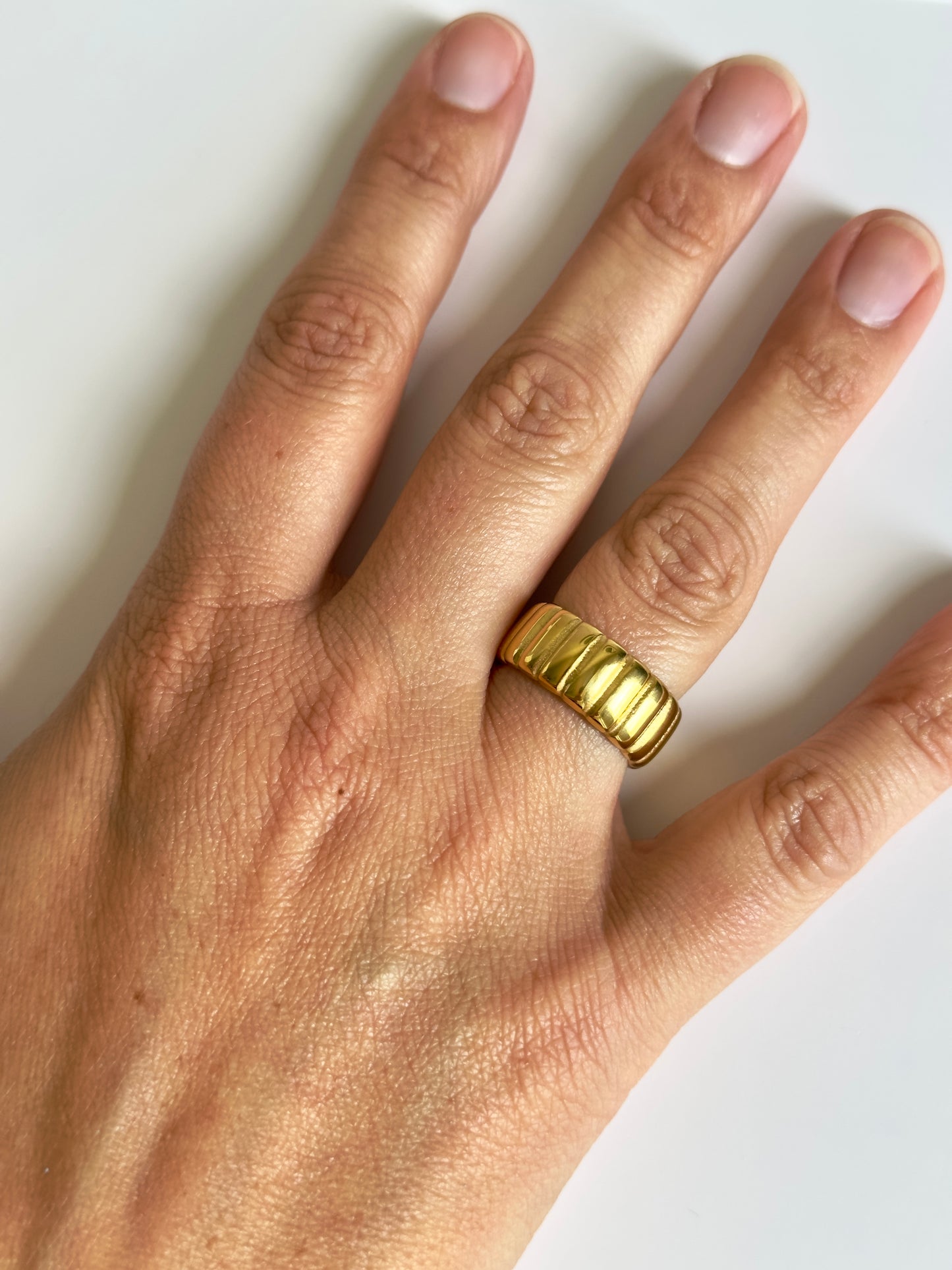 Ridged Gold Ring
