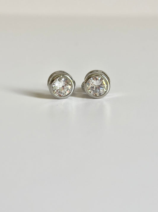 Bezel Silver Studs