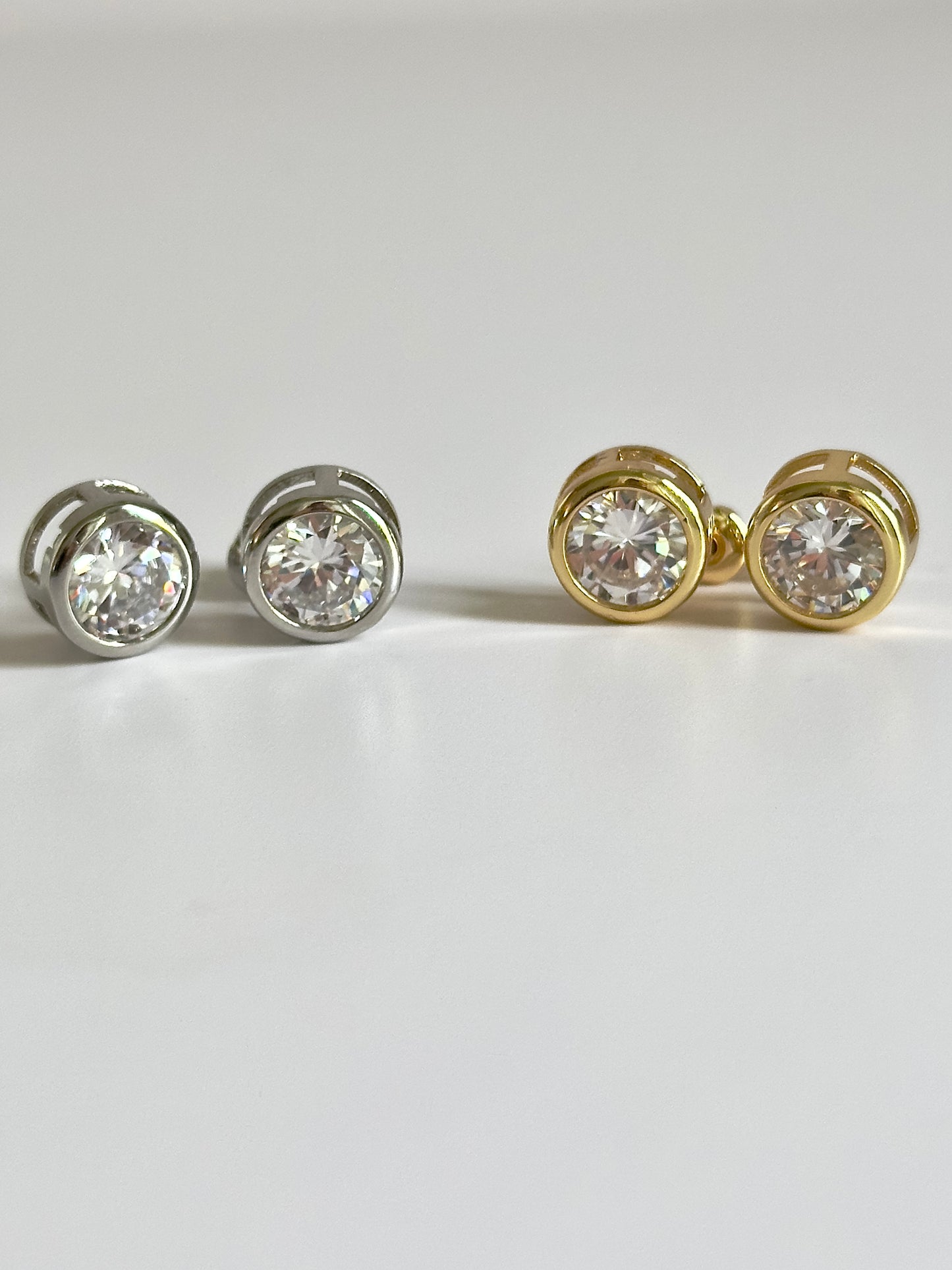Bezel Gold Studs