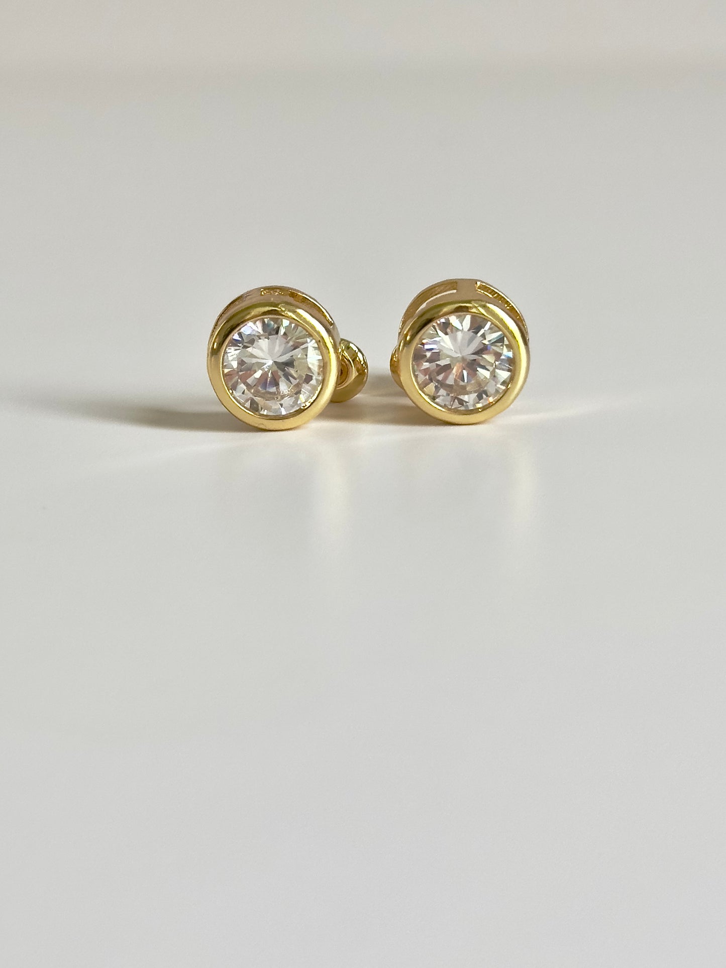 Bezel Gold Studs