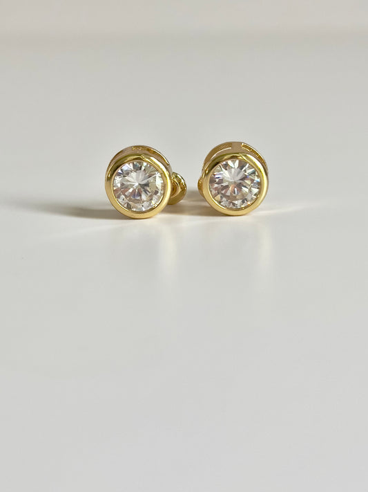 Bezel Gold Studs