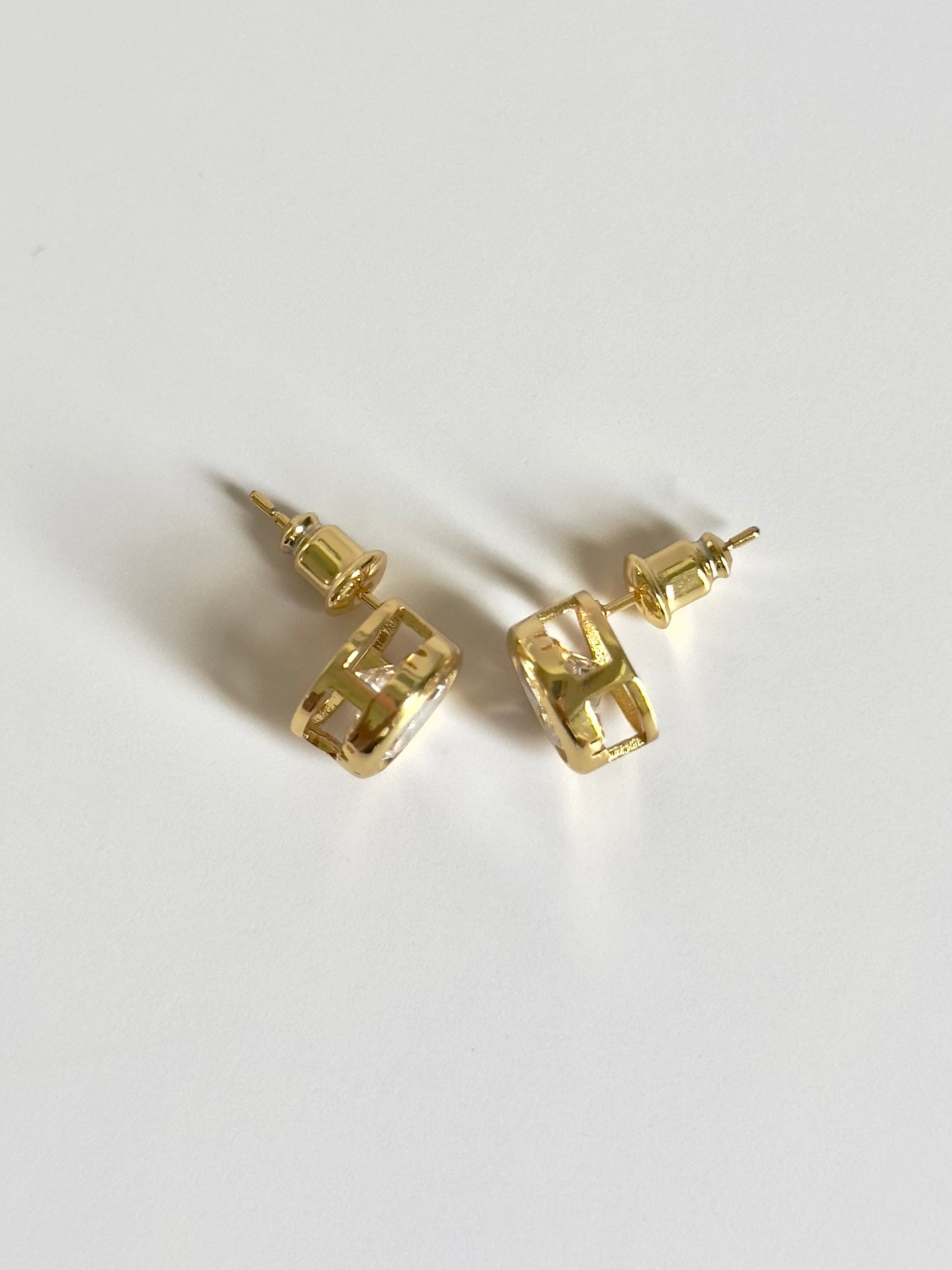 Bezel Gold Studs
