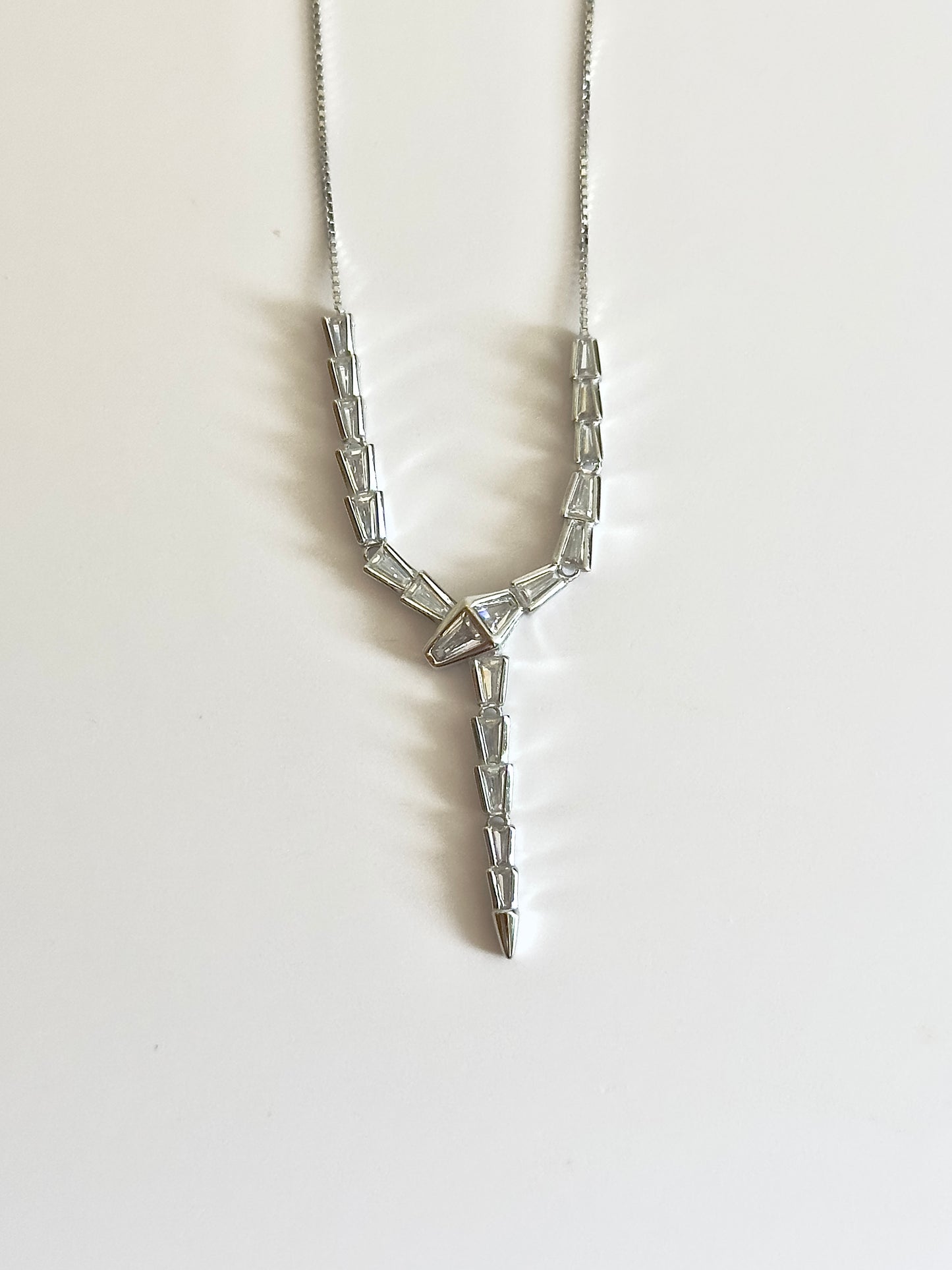 Snake Shine Silver Necklace