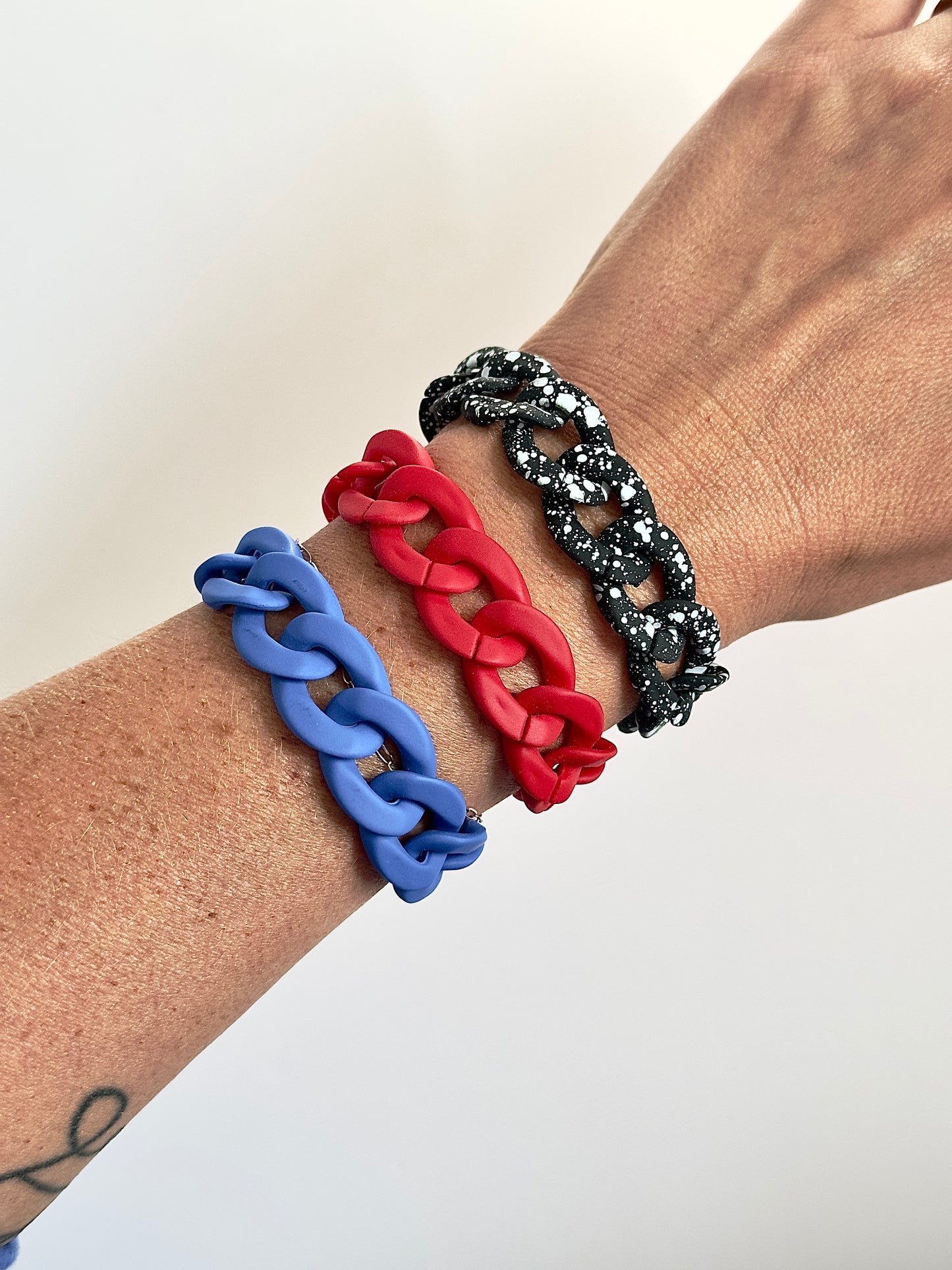 Matte Red Chain Bracelet