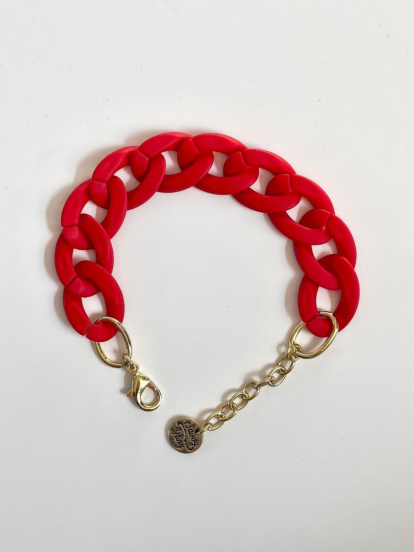 Matte Red Chain Bracelet