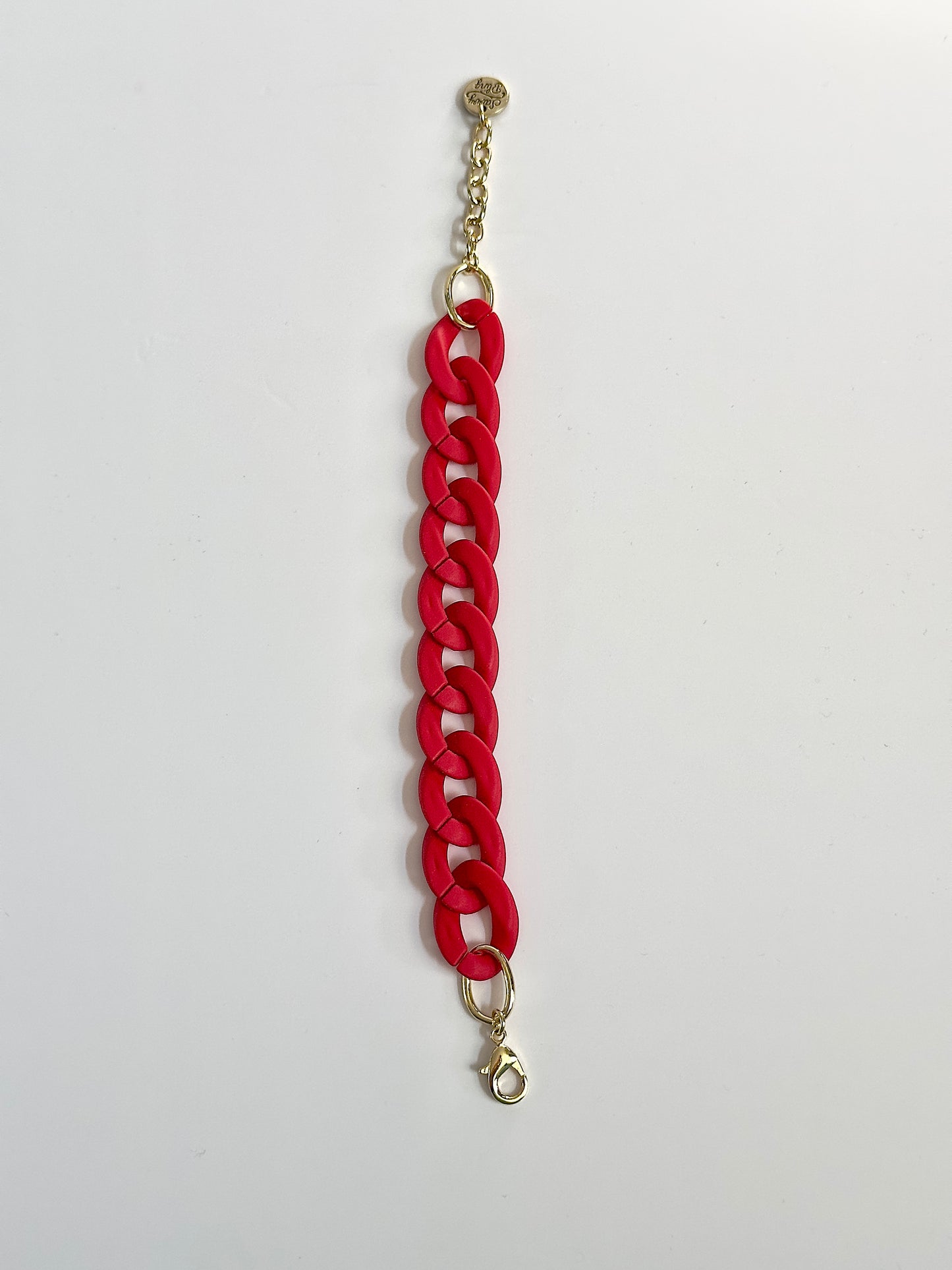 Matte Red Chain Bracelet