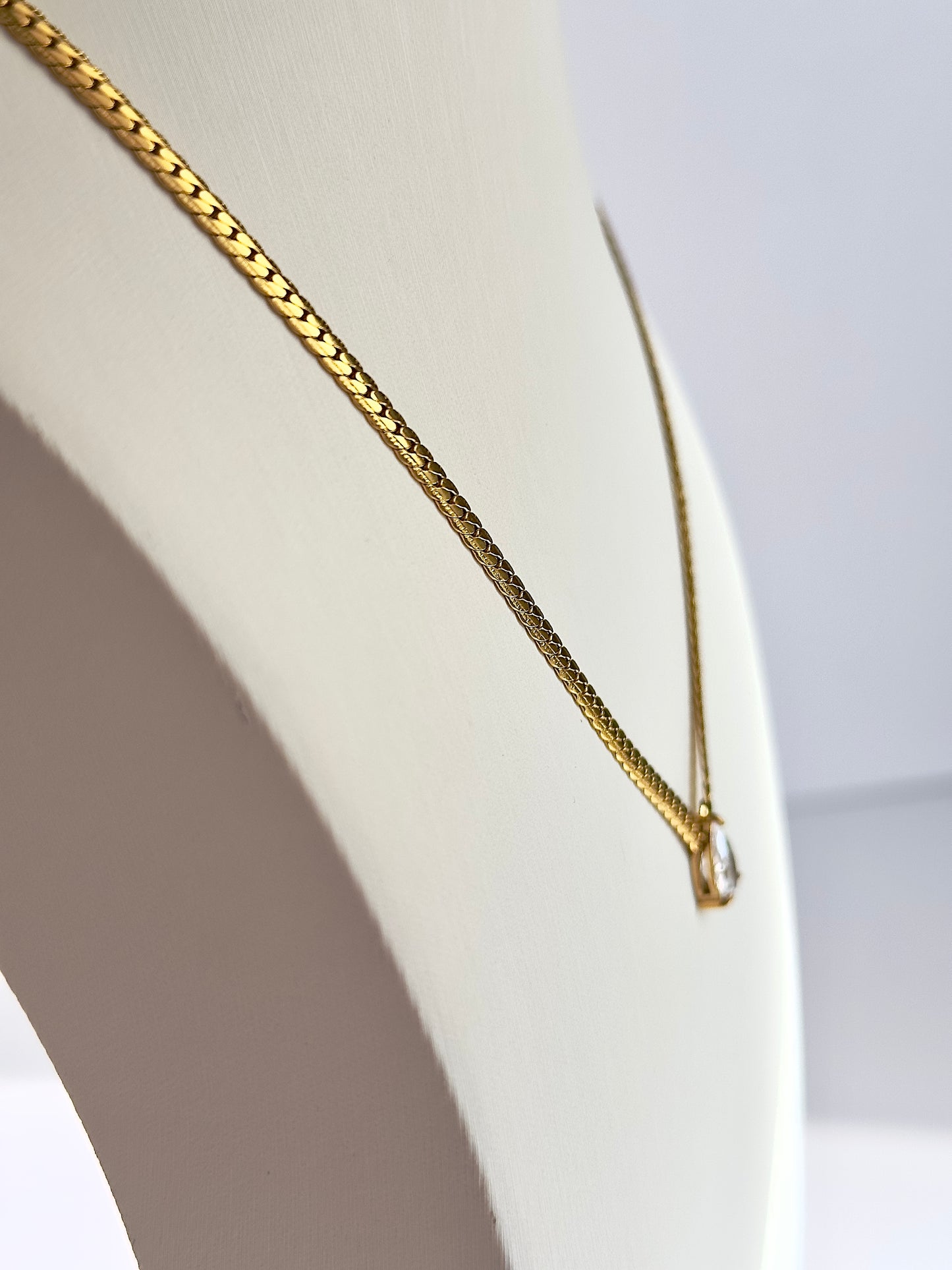 Pear Bling Chain Necklace