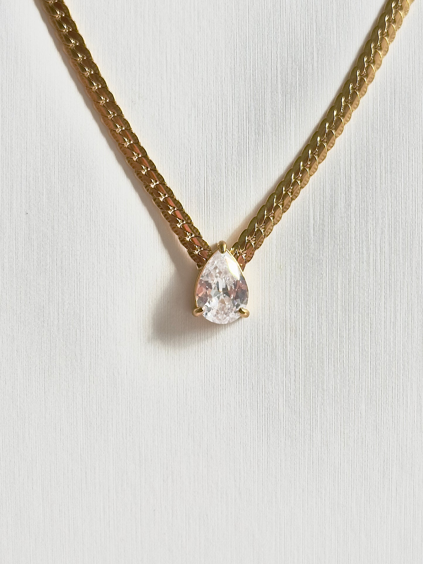 Pear Bling Chain Necklace