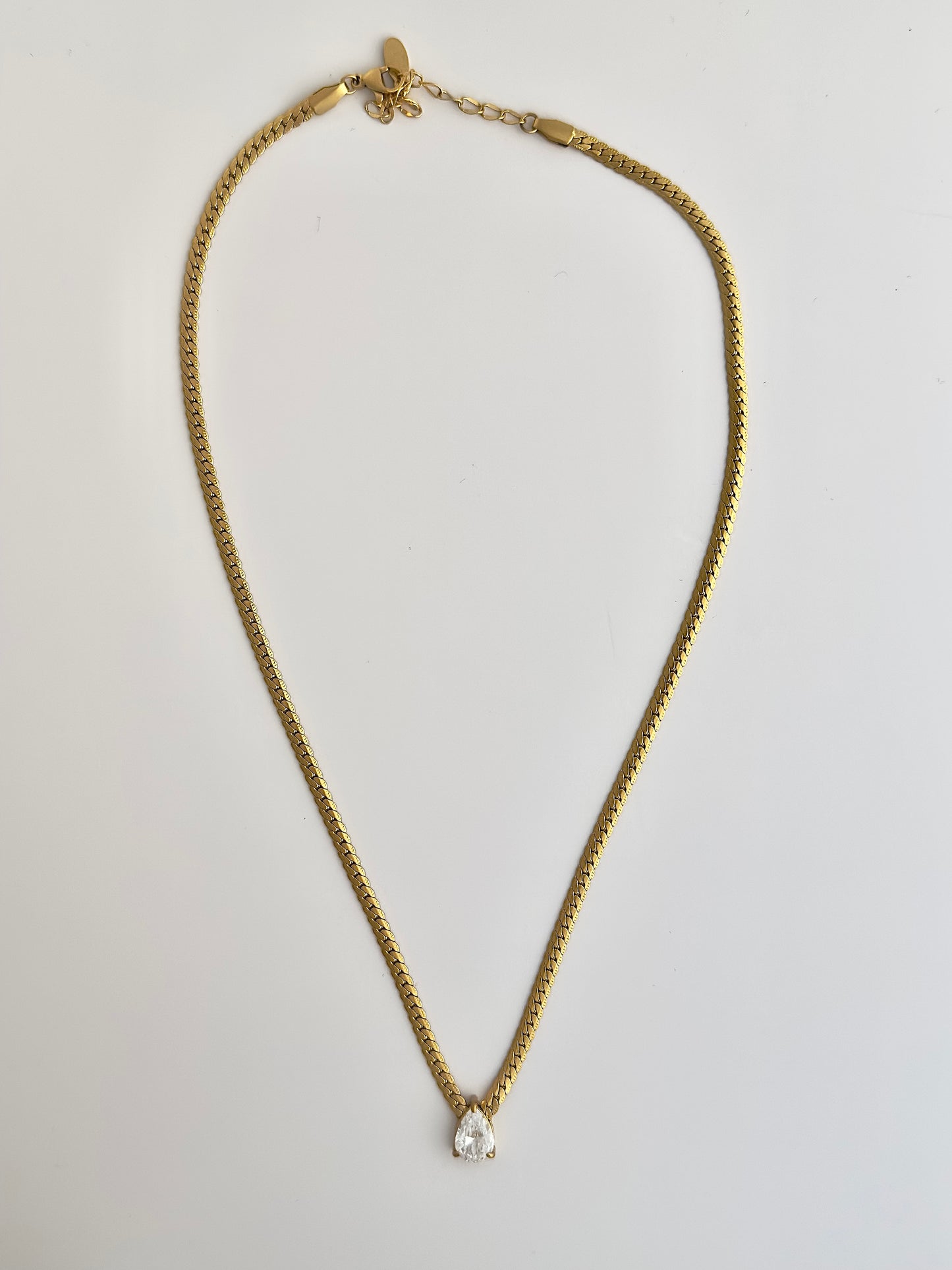 Pear Bling Chain Necklace