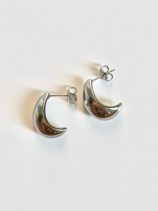 Silver Teardrop Hoops