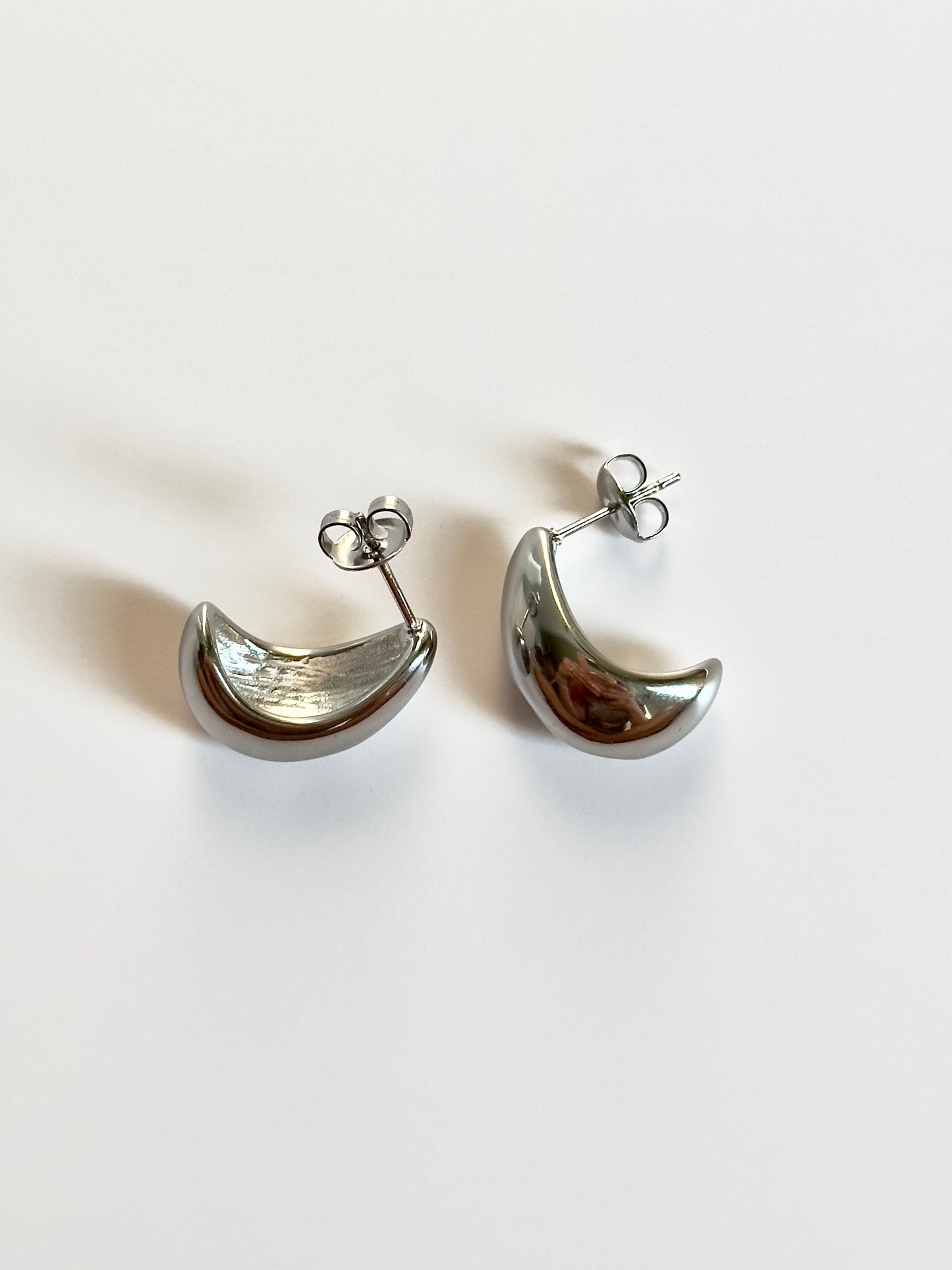 Silver Teardrop Hoops