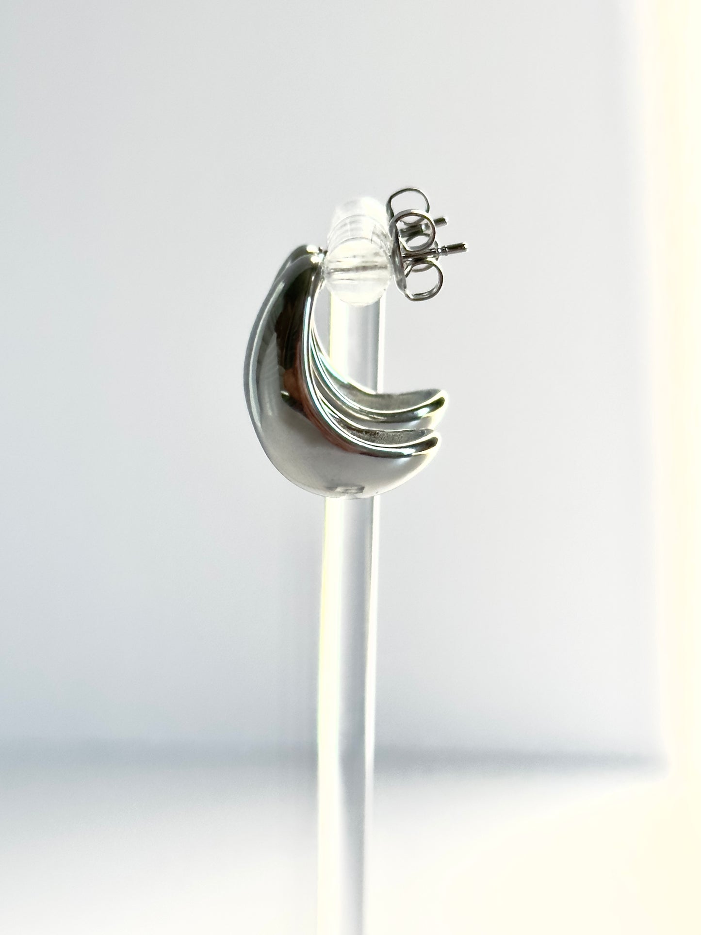 Silver Teardrop Hoops