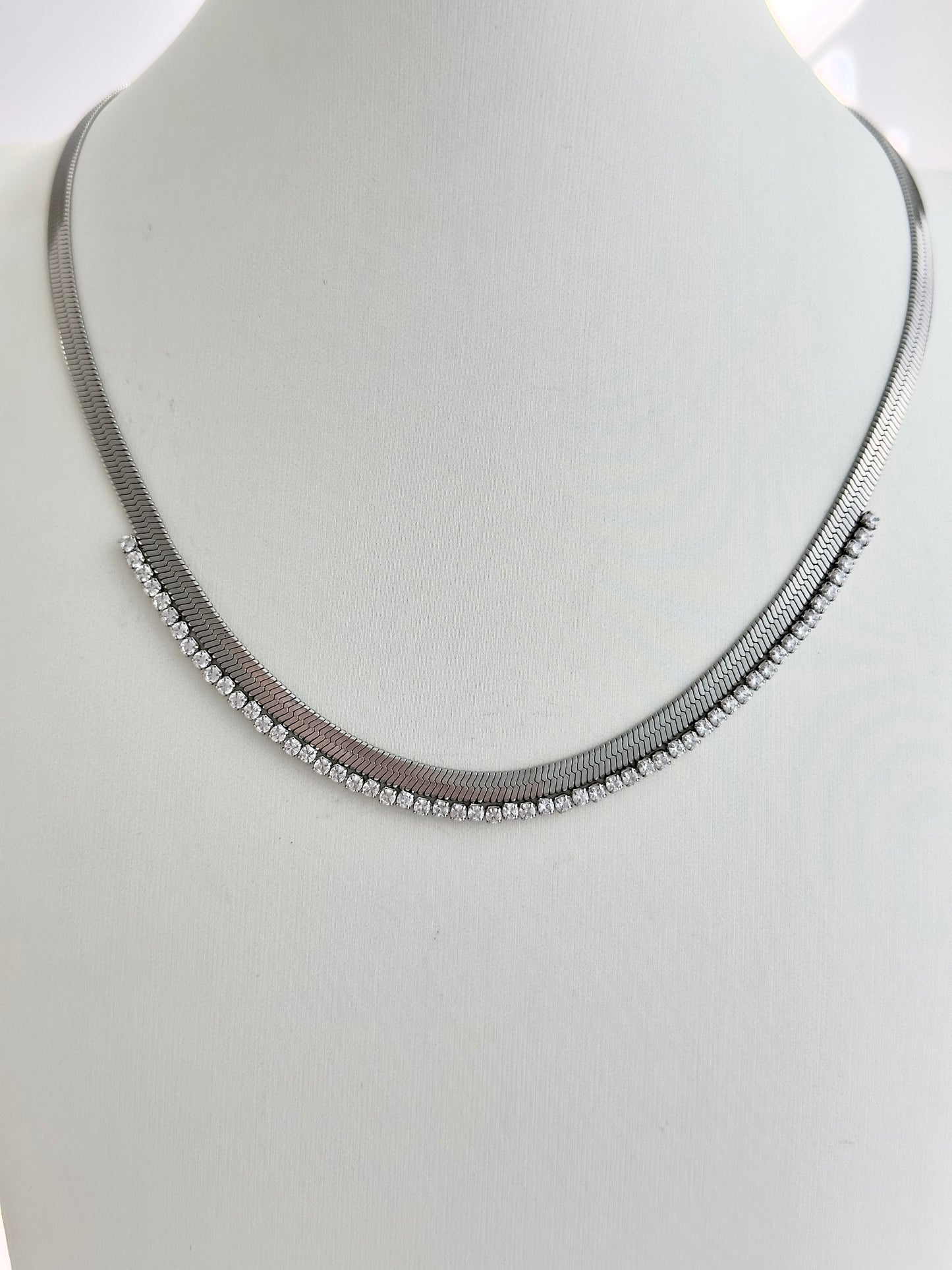 Herringbone Bling Silver