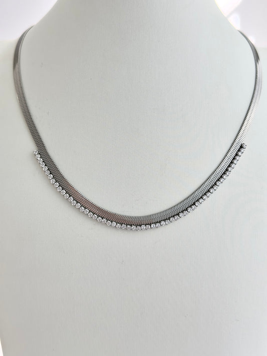 Herringbone Bling Silver