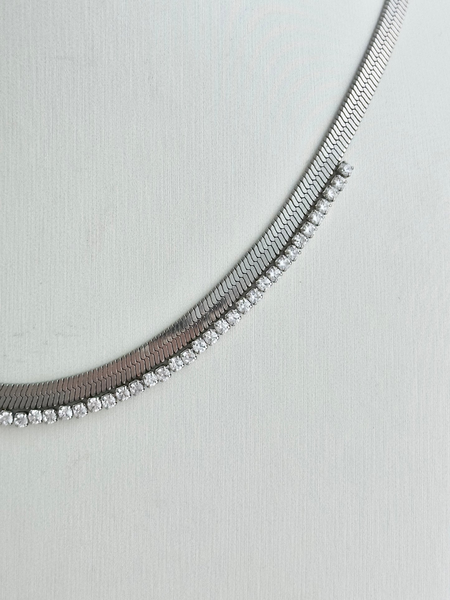 Herringbone Bling Silver